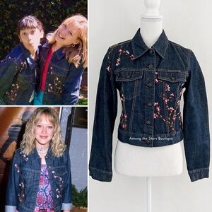 Extremely Rare Y2K Vintage Embroidered Floral Denim Jacket ASO Lizzie McGuire
